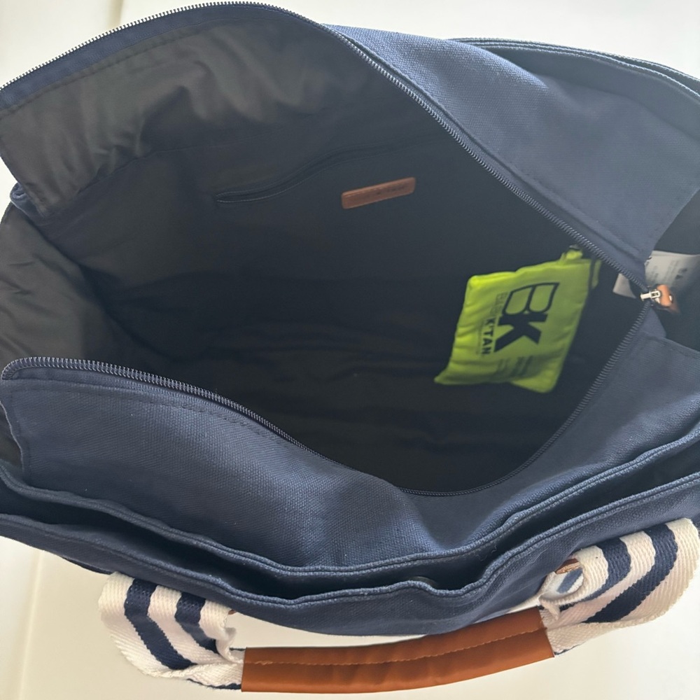 Baby K’tan Navy Canvas Diaper Bag Tote Insulated Bottle Pocket Paci Pouch - Picture 9 of 11